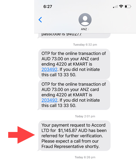Example of scam